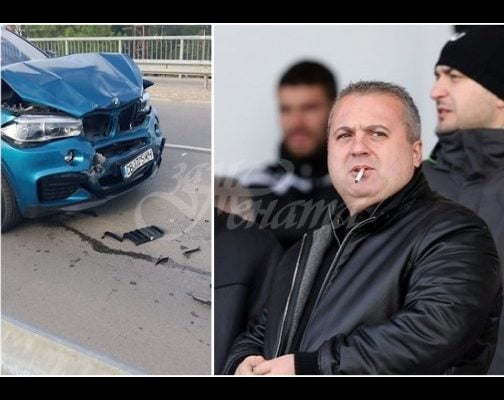 Жената на Коко Динев направи верижно меле в София, в колата е била и 1-годишната им дъщеричка (Снимки):